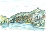水彩画/宮川畔